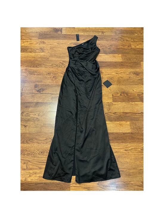 Lulus Dresses & Skirts - Lulus Dreaming of Elegance One Shoulder Satin Maxi Dress Black XS NWT Formal
